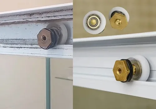 Antes e depois da troca de roldanas